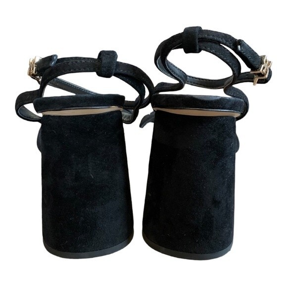 Sam Edelman | Kia Black Sandal Block Heel Suede Women's 10 - Picture 9 of 11